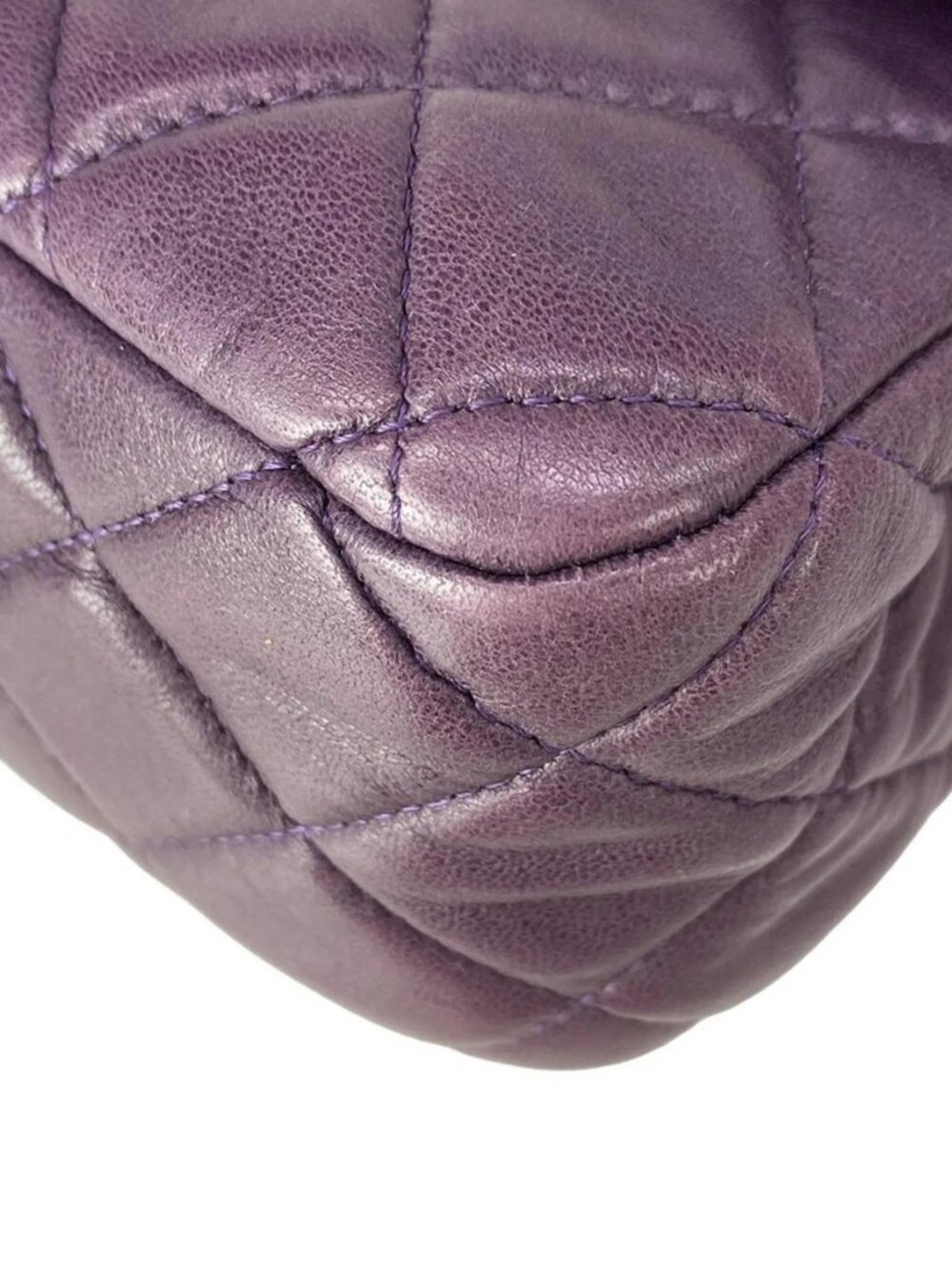 CHANEL Double Flap Matelasse A01112 Purple Lambskin Shoulder Bag - Picture 16 of 16